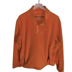 L.L. BEAN fleece quarter snap pullover sweatshirt in gold XXL